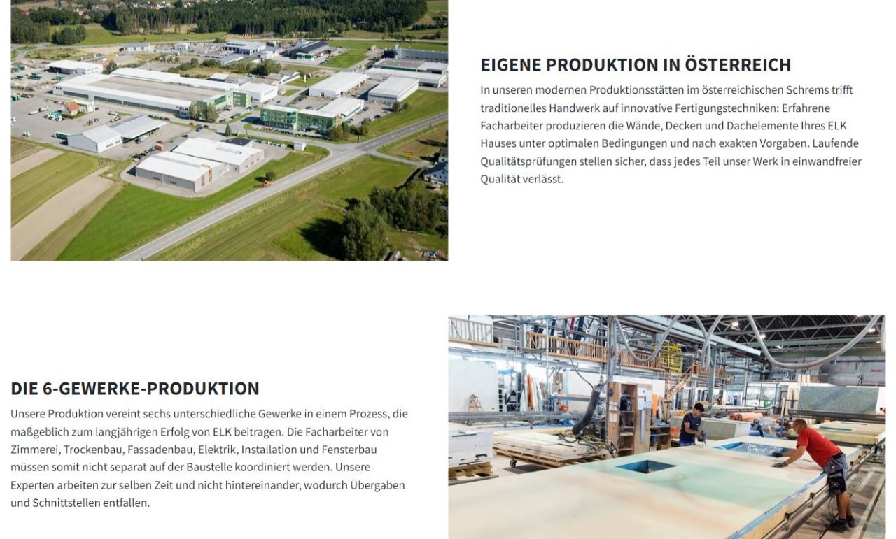 ELK steht für MODERNES, HOCHWERTIGES sowie LEISTBARES und SICHERES bauen (auch in Krisenzeiten).