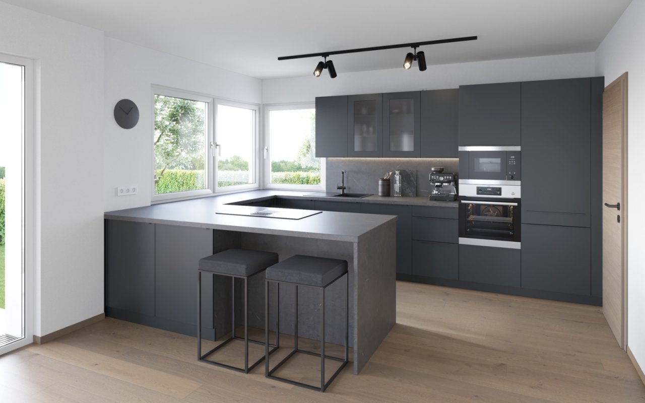hochwertiger Häcker-Küche mit Markengeräten von bspw. Miele und AEG hochwertiger Häcker-Küche mit Markengeräten von bspw. Miele und AEG